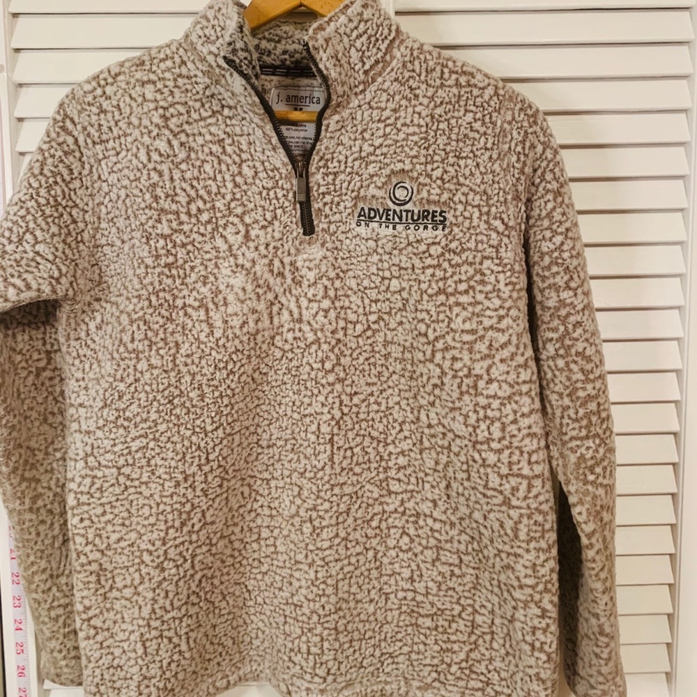 J. America fleece jacket fuzzy pullover sherpa M